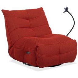 Home Heavenly Sillón gaming con soporte para móvil tapizado en tela color rojo