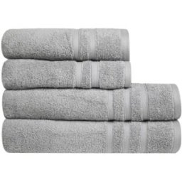 Sensei Maison Juego de baño de 4 piezas en algodón orgánico gris perla