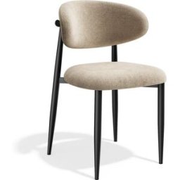 Premium Interiors Juego de 2 sillas de tejido tramado tacto suave topo