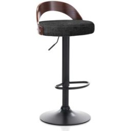 ORESTELUCHETTA Set 2 taburetes regulables nogal tejido negro 76/96x43x43 cm