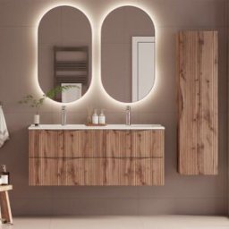 Petits meubles Conjunto mueble lavabo doble paneles de melamina y mdf madera