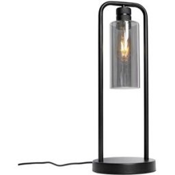 QAZQA Lámpara de mesa vidrio negro