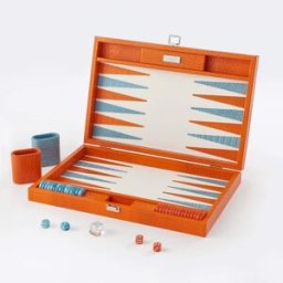 Premium Interiors Backgammon - grande cuero naranja solar