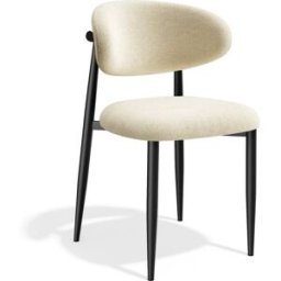 Premium Interiors Juego de 2 sillas de tejido tramado tacto suave crema