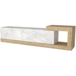 Venprodin Mesa de tv mármol blanco 150 cm suspendido