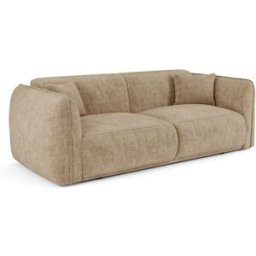 Premium Interiors Sofá de terciopelo estampado beige topo