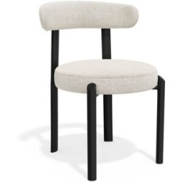 Premium Interiors Juego de 2 sillas de tejido tramado tacto suave crema