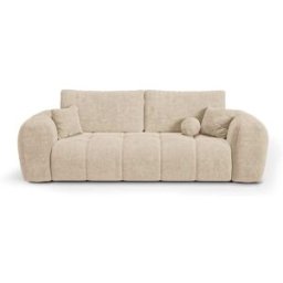 Premium Interiors Sofá cama de tejido tramado beige