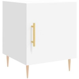 Maison Chic Mesita de noche madera de ingeniería blanco 40x40x50 cm
