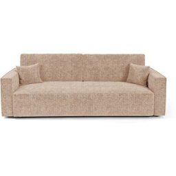 Premium Interiors Sofá cama de tejido efecto tweed beige