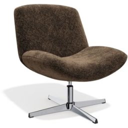 Premium Interiors Sillón giratorio de terciopelo texturizado marrón espresso
