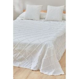Calma House Colcha color blanco 240x260 para Cama de 135-150