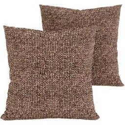 Premium Interiors Juego de 2 cojines decorativos de tejido efecto tweed marrón