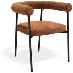 Premium Interiors Juego de 2 sillas de terciopelo texturizado terracota