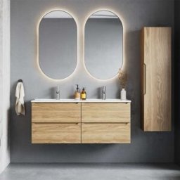 Petits meubles Conjunto mueble lavabo doble paneles de melamina y mdf madera