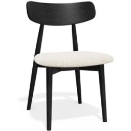 Premium Interiors Juego de 2 sillas de tejido bouclé crema