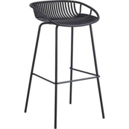 Home Heavenly Pack 4 taburetes minimalistas de polipropileno y metal negro