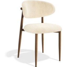 Premium Interiors Juego de 2 sillas de terciopelo bouclé crema