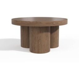 Premium Interiors Mesa de centro de madera contrachapada nogal claro