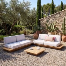 Maisons du Monde Conjunto de exterior de acacia FSC con 2 sofás y 2 mesas