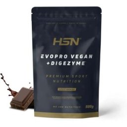 HSN Evopro vegan (mezcla proteínas premium) + DigeZyme® 500g chocolate - Proteínas Liberación Secuencial - Polvo - 14 Servicios