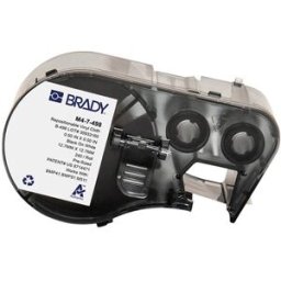 Brady M4-7-498 etiquetas de tejido de vinilo negro sobre blanco 12,7 mm x 12,7 mm