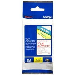 Brother TZe-252 cinta 24mm texto rojo sobre blanco (8M)
