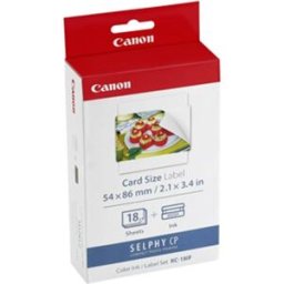 Canon KC-18IF Cartucho de Tinta + Papel Fotográfico Tarjeta Adhesiva 86x54mm (18u.)