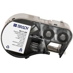 Brady M4-11-498 etiquetas de tejido de vinilo negro sobre blanco 12,7 mm x 19,05 mm