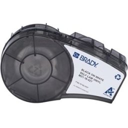 Brady M21-18-427 cinta de vinilo laminado negro sobre blanco 25,40 mm x 19,05 mm