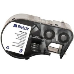 Brady M4-11-499 etiquetas de tejido de nylon negro sobre blanco 19,05 mm x 12,7 mm