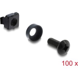 DELOCK 42434 - 10" y 19" Juego de montaje en bastidor 100 piezas negro