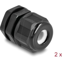 DELOCK 60469 - EX Prensaestopas M16 negro 2 piezas