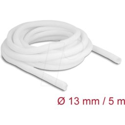 DELOCK 20808 - Funda trenzada de cierre automático 5 m x 13 mm, color blanco