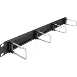 DELOCK 66920 - Panel de gestión de cables de 19" 1RS, 4 soportes, negro
