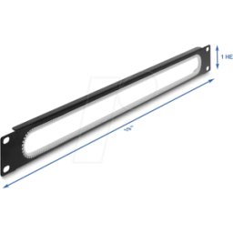 DELOCK 67275 - Pasacables de 19" con protección de bordes 1U negro