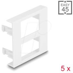 DELOCK 81390 - Cubierta de módulo Easy 45 2x rectángulo 17 x 24,3 mm, 5 piezas