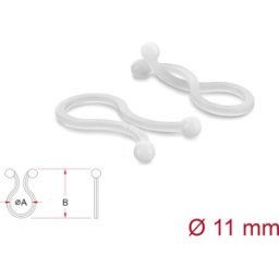 DELOCK 22062 - Brida para cables Ø 11 mm transparente, 100 piezas