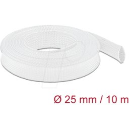 DELOCK 20806 - Funda trenzada estirable 10 m x 25 mm, color blanco