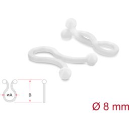 DELOCK 22061 - Brida para cables Ø 8 mm transparente, 100 piezas