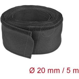 DELOCK 19190 - Manguera textil con cierre de velcro 5 m x 20 mm negra