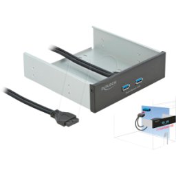 DELOCK 61005 - Panel frontal, 5,25, 2x USB 3.0 tipo-A.