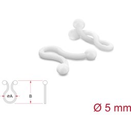 DELOCK 22060 - Brida para cables Ø 5 mm transparente, 100 piezas
