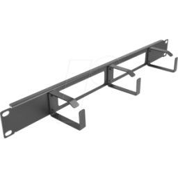 DELOCK 66657 - Panel de maniobra de 19", 2 aberturas, 3 estribos, 1U, negro