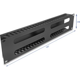 DELOCK 81559 - Panel de gestión de cables de 19" negro, 2U