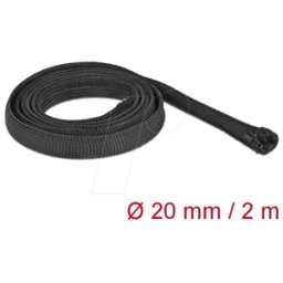 DELOCK 19167 - Manga trenzada con cierre de cremallera 2 m x 20 mm negro