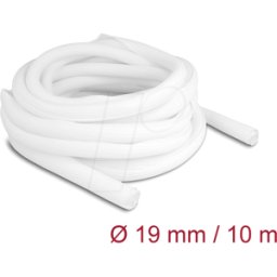 DELOCK 20815 - Funda trenzada de cierre automático 10 m x 19 mm, color blanco