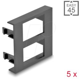 DELOCK 81401 - Cubierta de módulo Easy 45 2x rectángulo 17 x 24,3 mm, 5 piezas