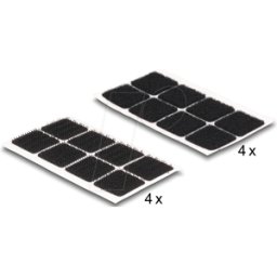 DELOCK 19096 - Puntos de velcro, anguloso, autoadhesivo, 64 unidades, negro