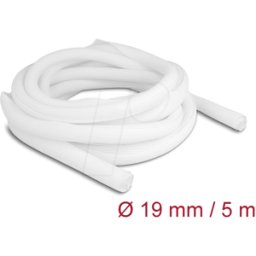 DELOCK 20810 - Funda trenzada de cierre automático 5 m x 19 mm, color blanco